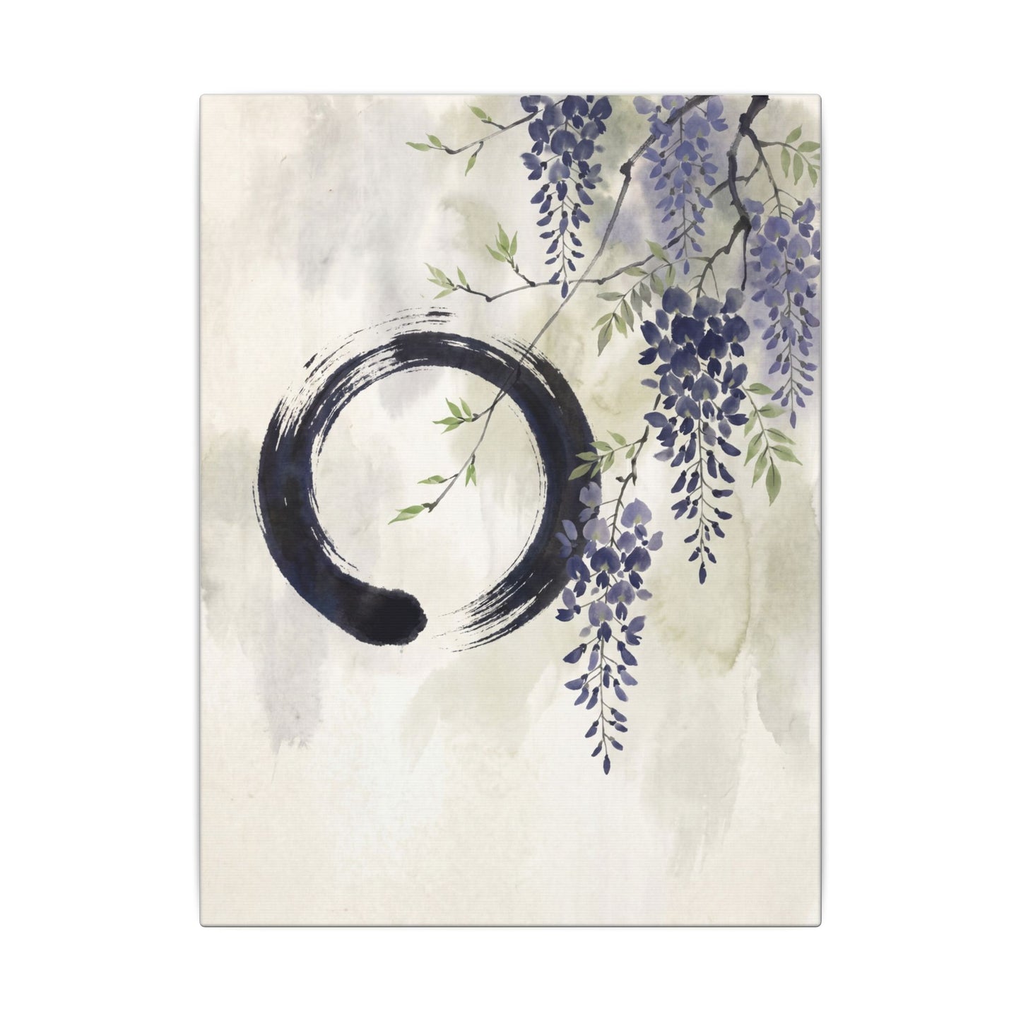 Wisteria Enso Canvas Art | Serene Zen Art