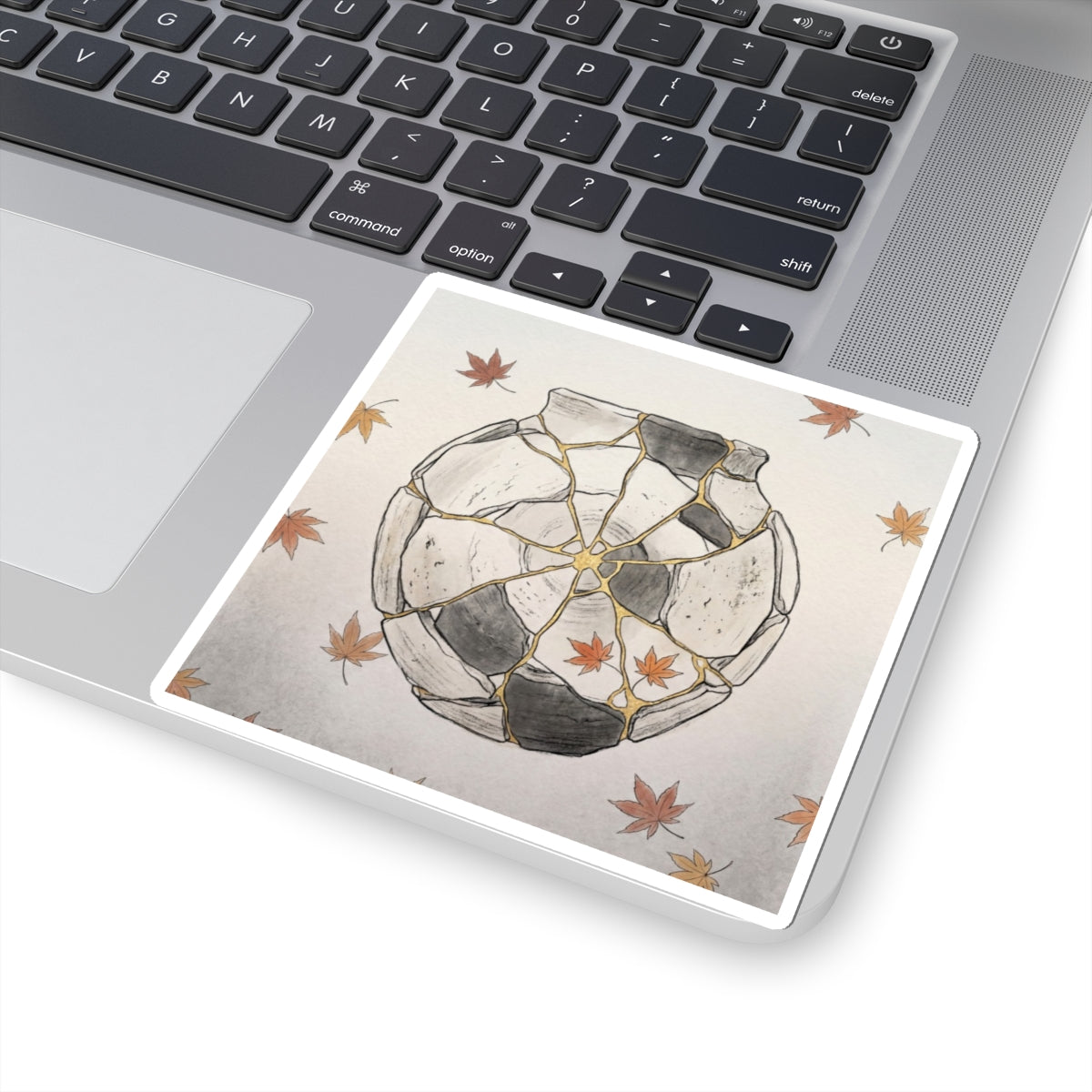 Autumn Broken Pottery Minimal Line Sticker | Neutral Decor Art Print