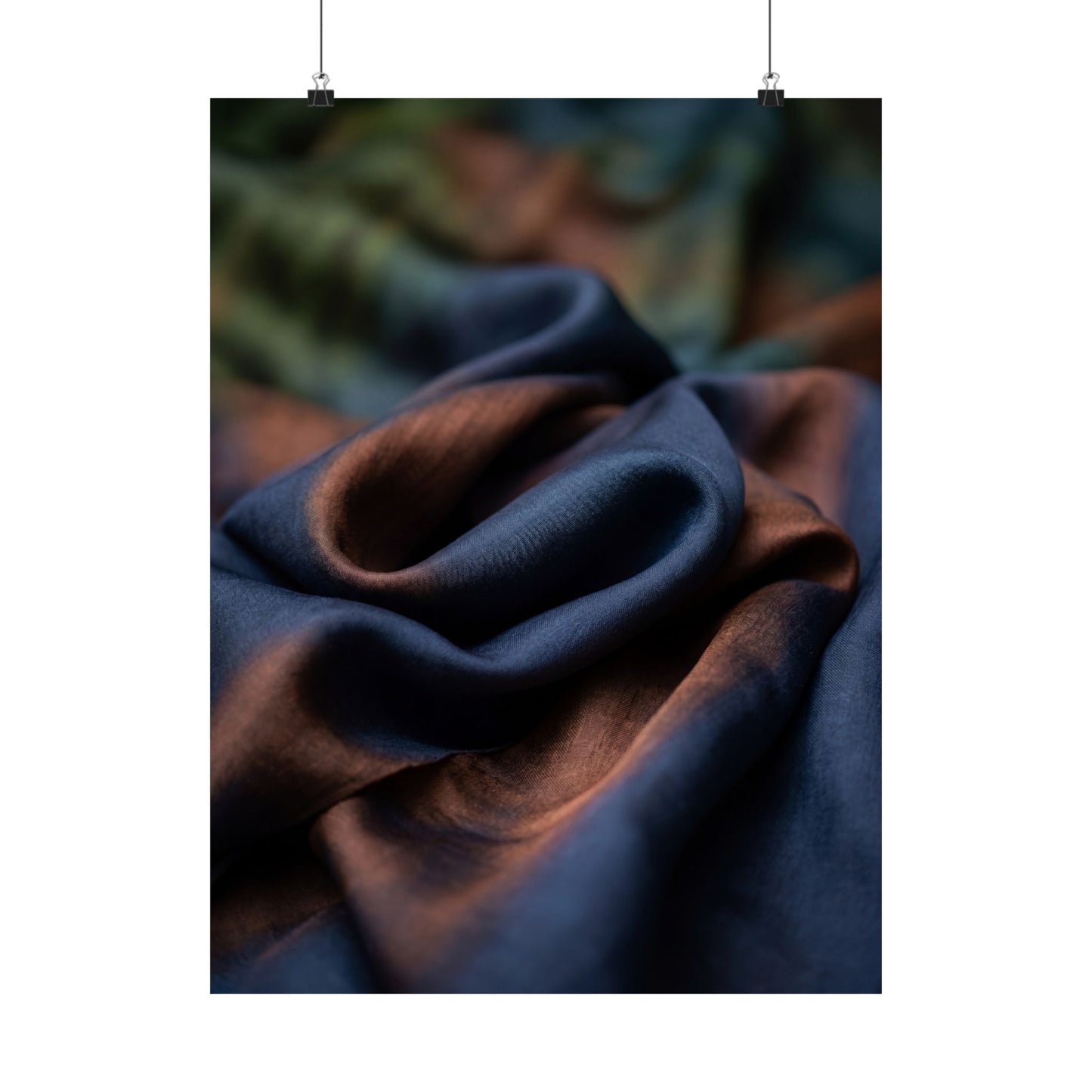 Overcast Silk Drape Wall Art Print - Dark Japandi Shibui