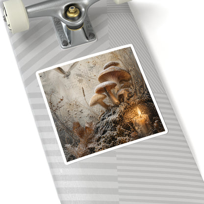 Wild Mushrooms Texture Sticker | Neutral Japandi Art