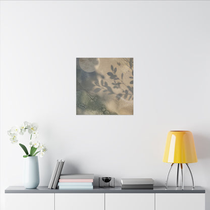 Japandi Shadow Play in Moonlight | Texture Canvas Art