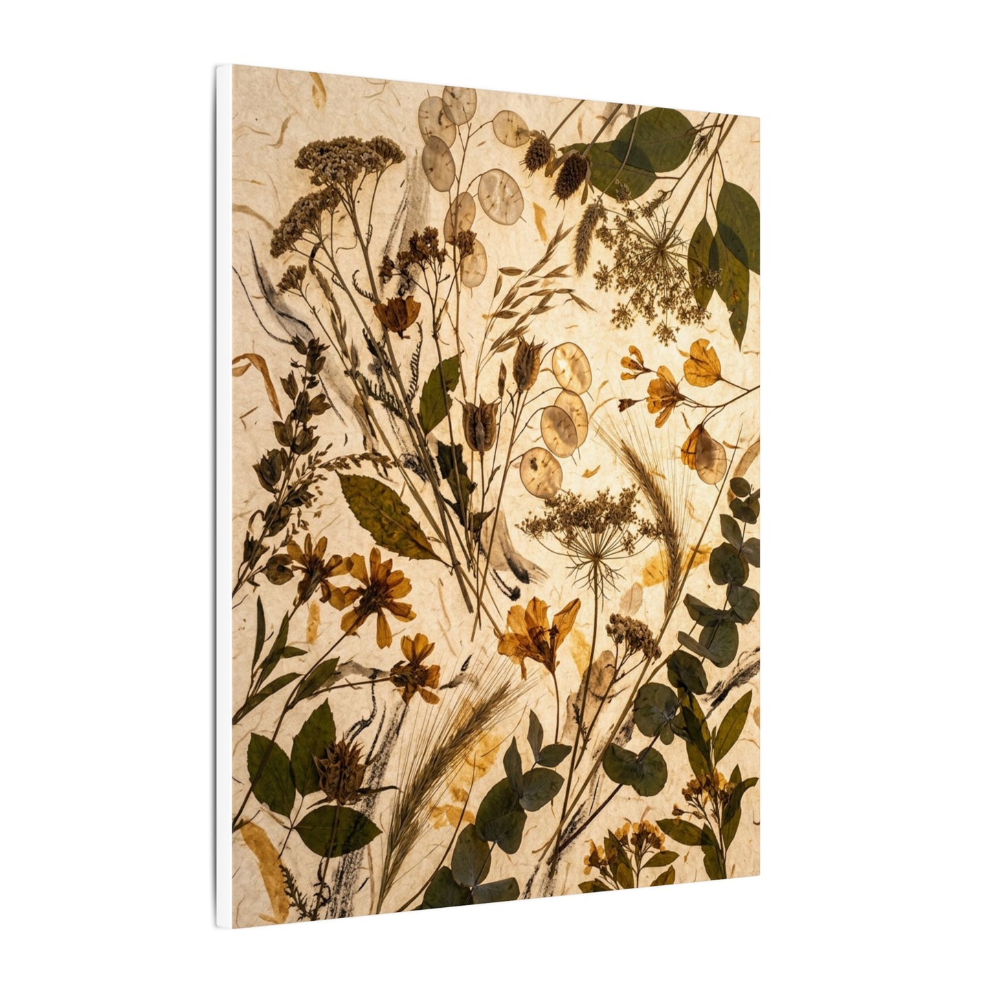 Dried Flowers Summer Canvas Art | Japandi Neutral Design