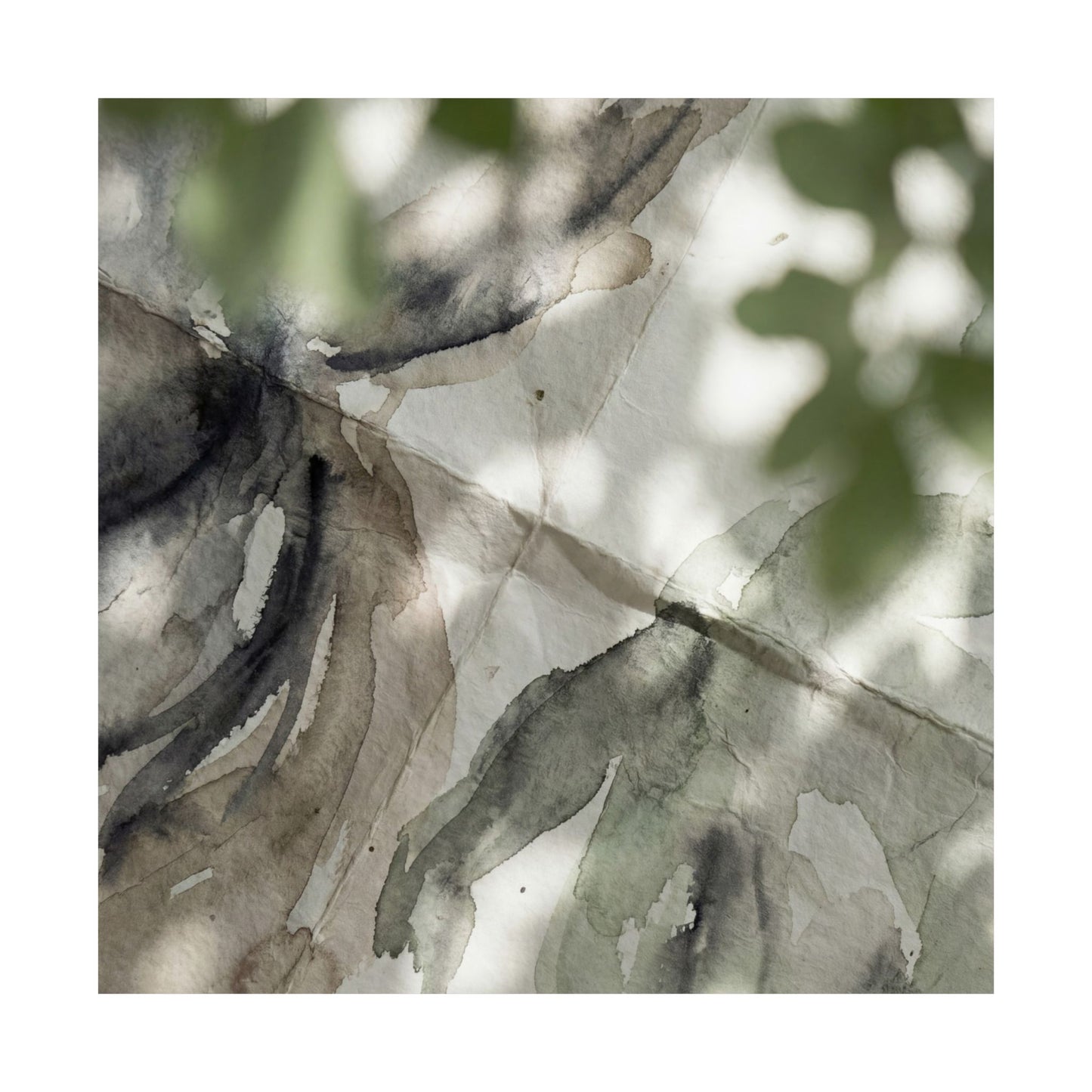 Japandi Paper Fold in Dappled | Watercolor Wall Art Print