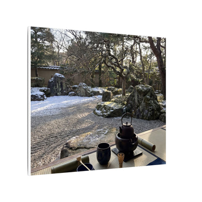 Winter Tea Ceremony Karesansui Canvas Art | Serene Decor