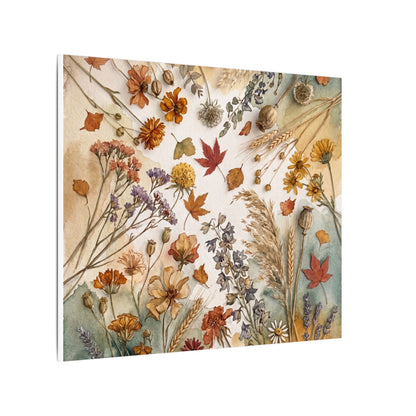 Dried Flowers Canvas Art | Autumn Japandi Watercolor Art
