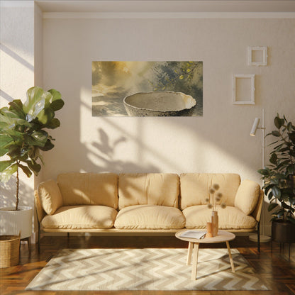 Cozy Ceramic Bowl Canvas Art - Watercolor Japandi