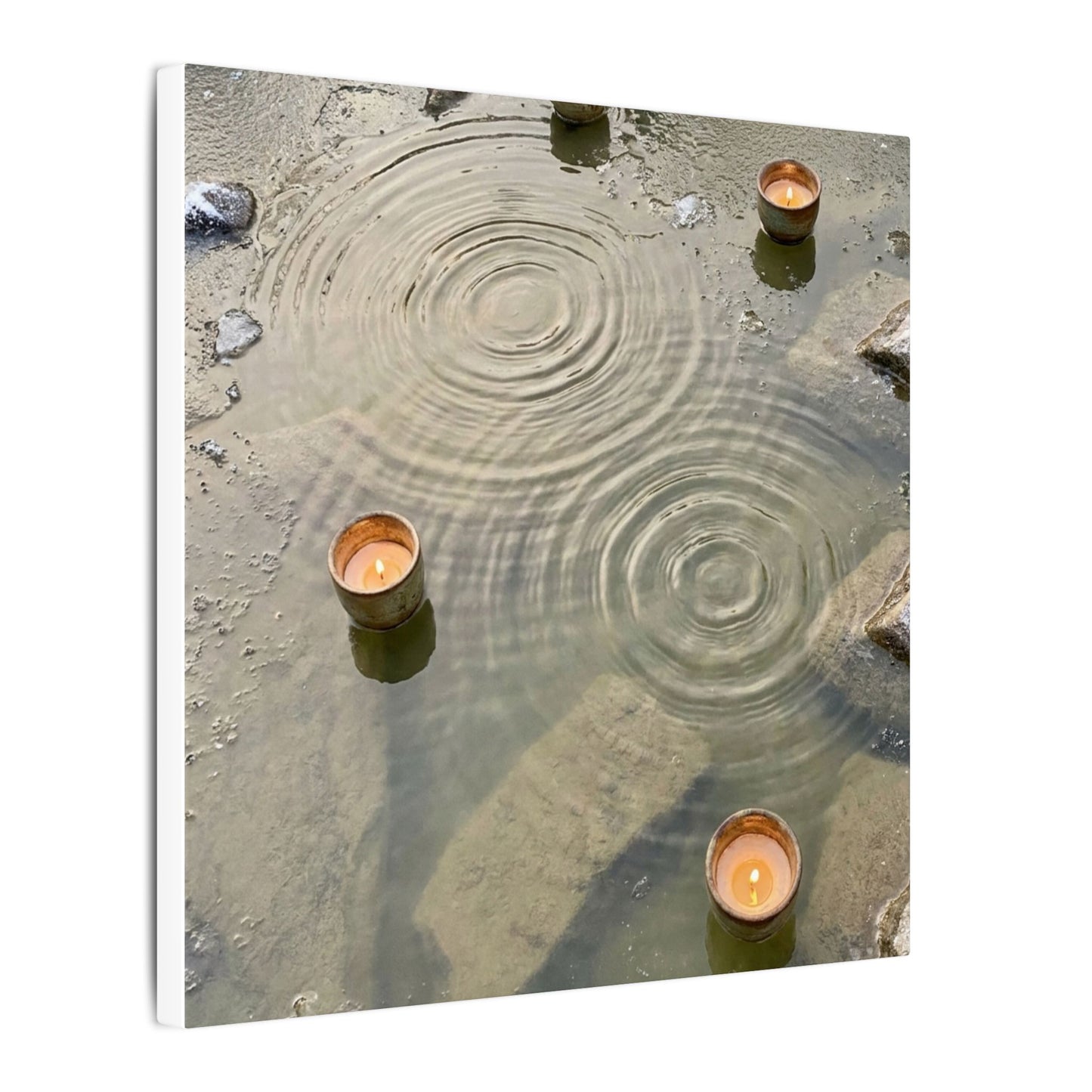 Water Ripple Canvas Art | Winter Japandi Japanese Pattern Art