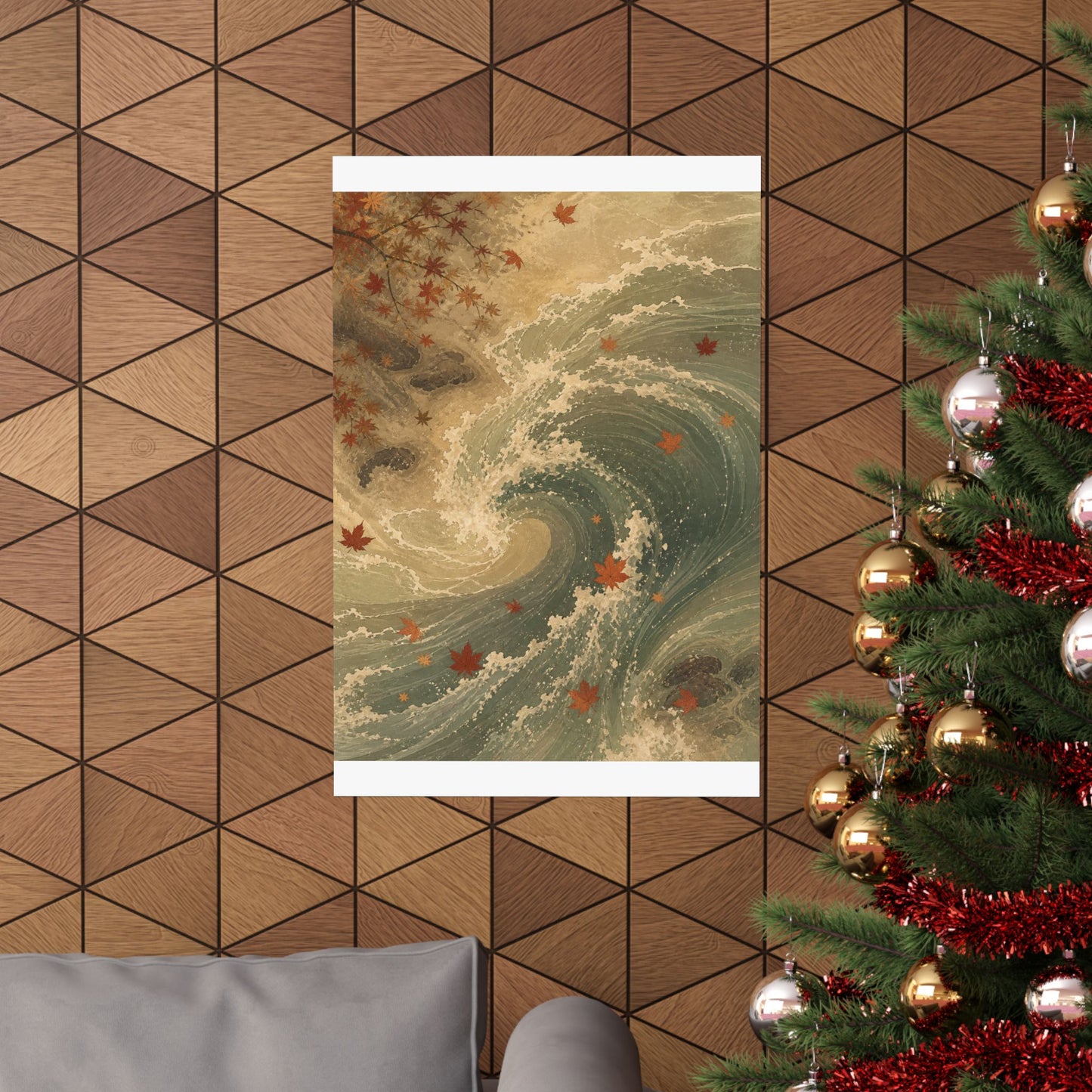 Candlelight Ocean Wave Wall Art Print - Japandi Kanso