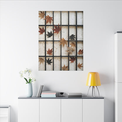 Japandi Shoji Screen in Overcast | Texture Canvas Art