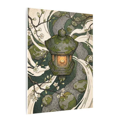 Zen Stone Lantern in Candlelight | Ukiyo E Inspired Canvas Art