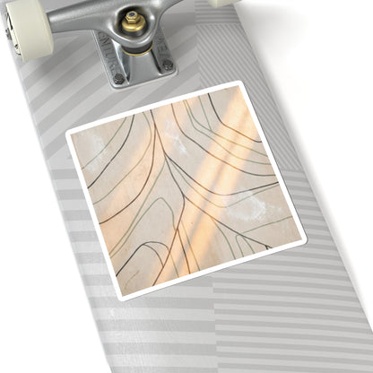 Golden Hour Shoji Screen Sticker - Japandi Kanso Art Print