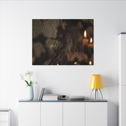 Shadow Play Dark Texture Canvas Art | Moody Dark Japandi Art