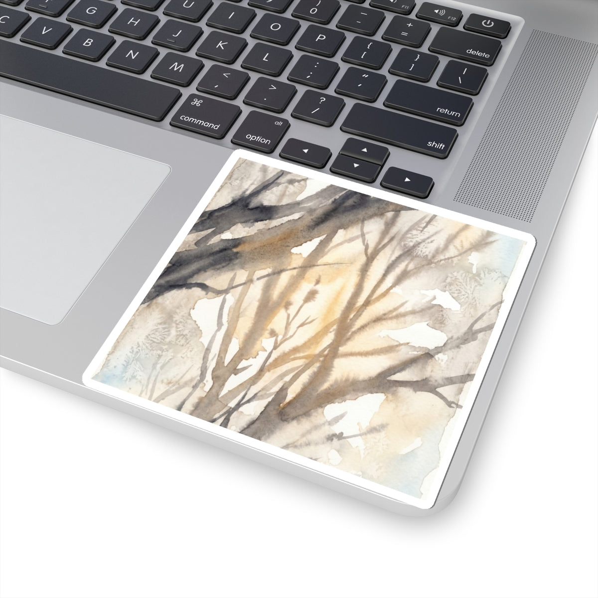 Elegant Shadow Play Sticker - Watercolor Japandi