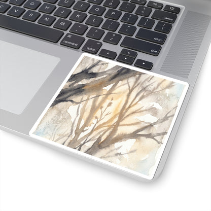 Elegant Shadow Play Sticker - Watercolor Japandi