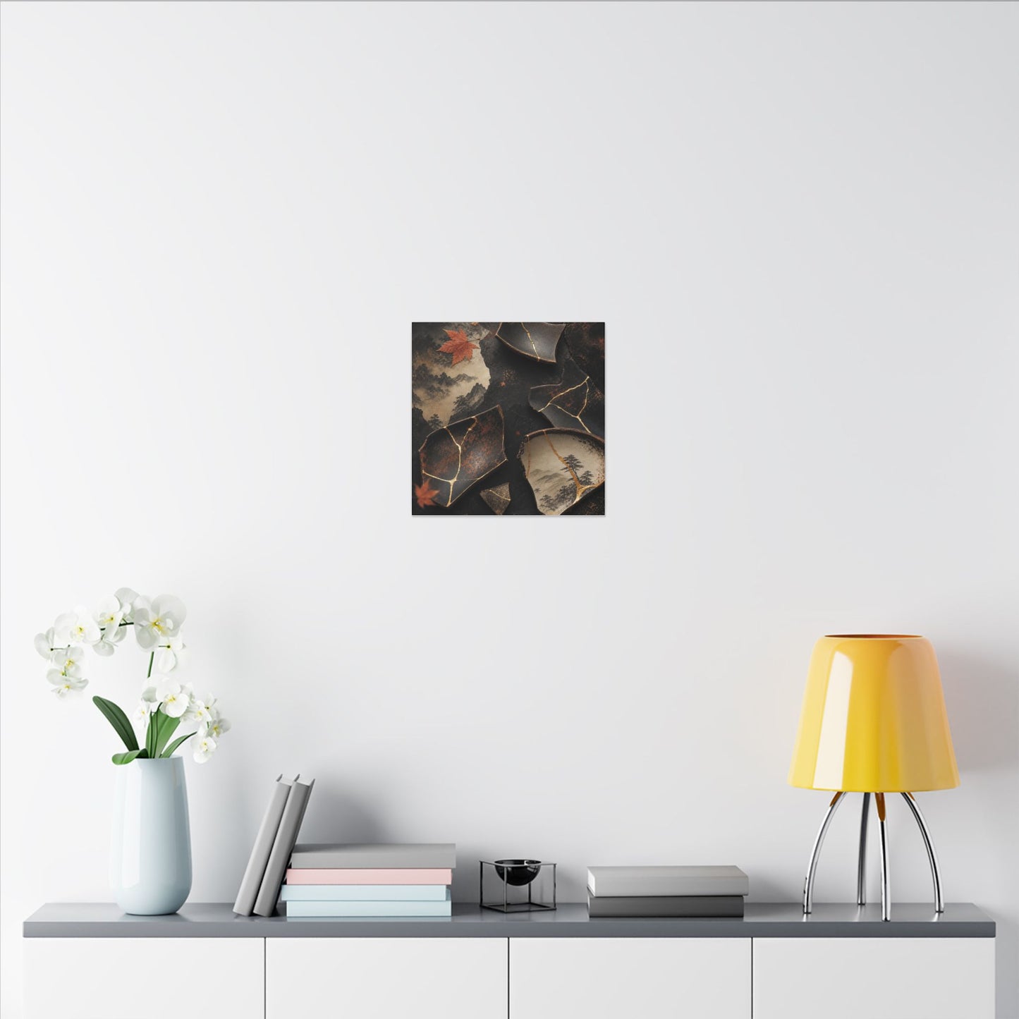 Broken Pottery Gold Vein Canvas Art | Philosophical Kintsugi Art