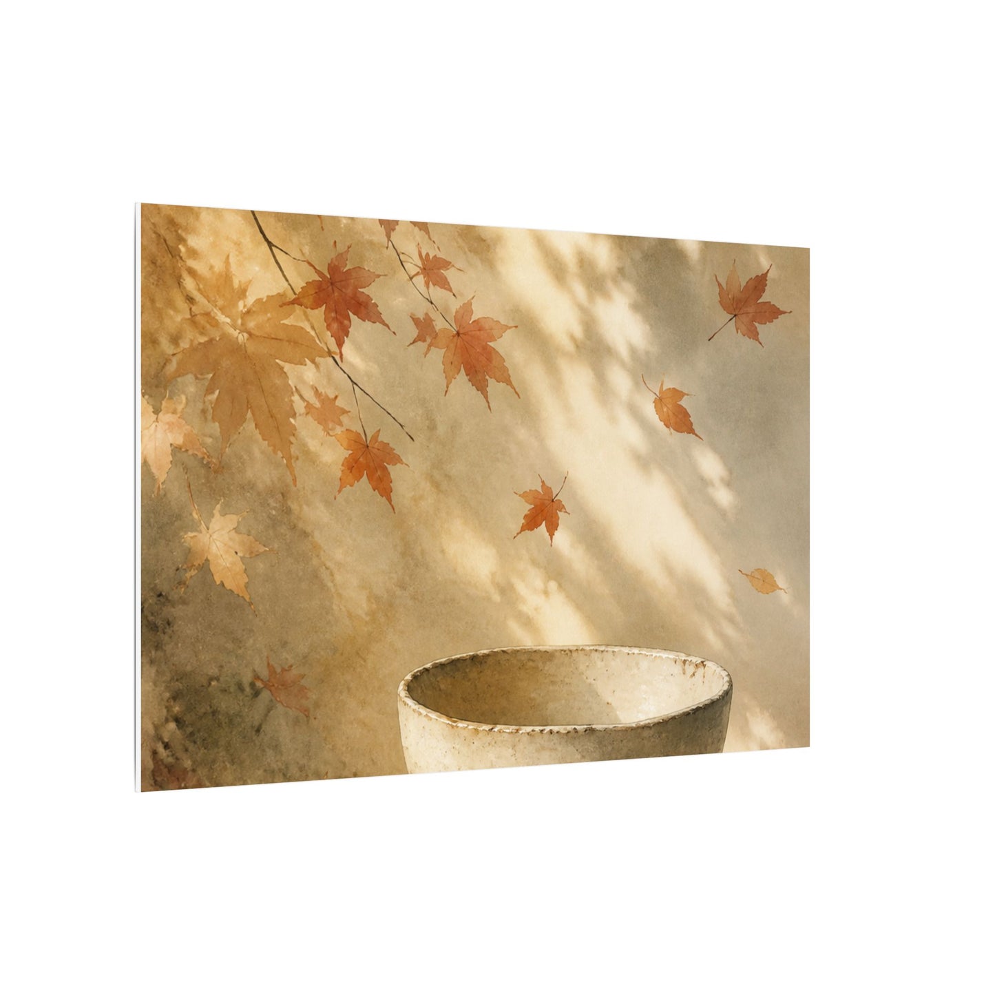 Japandi Ceramic Bowl in Dappled | Watercolor Canvas Art