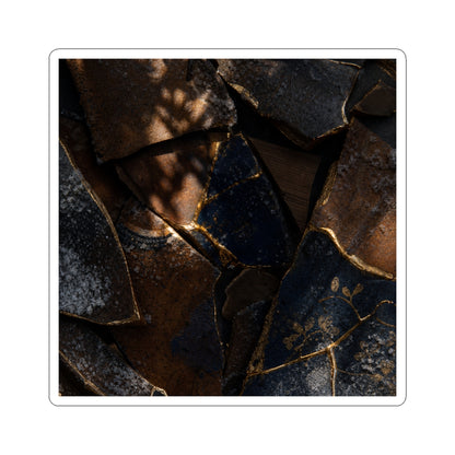 Broken Pottery Sticker | Winter Dark Japandi Dark Texture Art