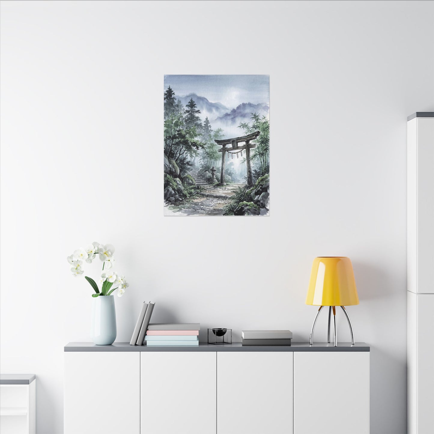Moonlight Torii Gate Canvas Art - Zen Fukinsei
