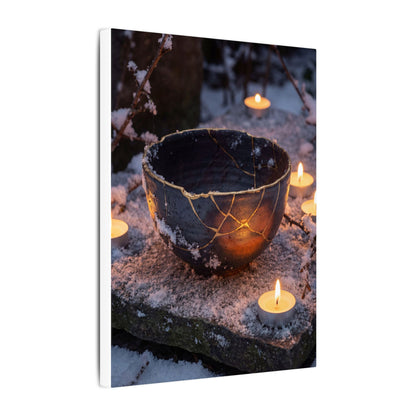 Ceramic Bowl Gold Repair Canvas Art | Beautiful Kintsugi Art