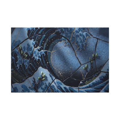 Ocean Wave Spring Canvas Art | Kintsugi Artful Design