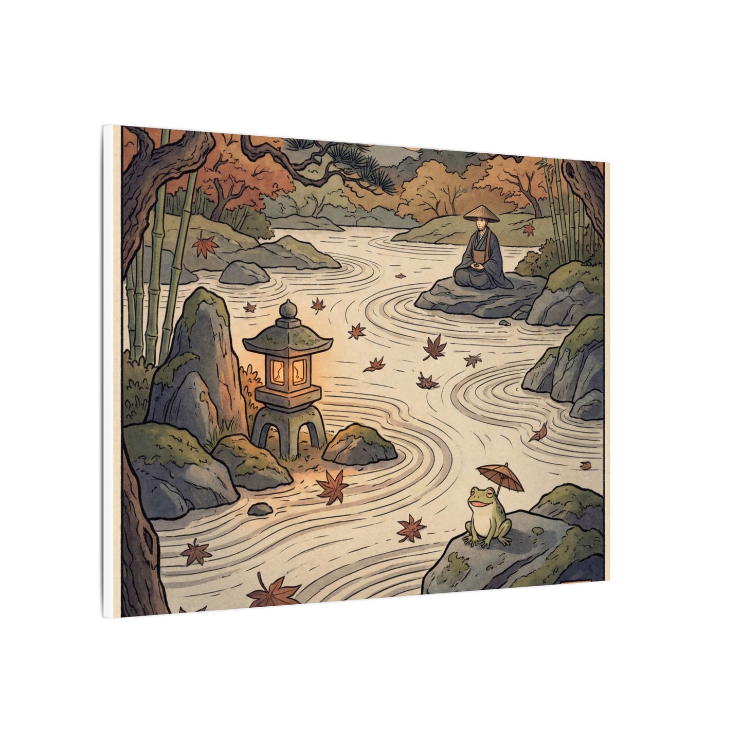 Rock Garden Autumn Canvas Art | Zen Serene Design