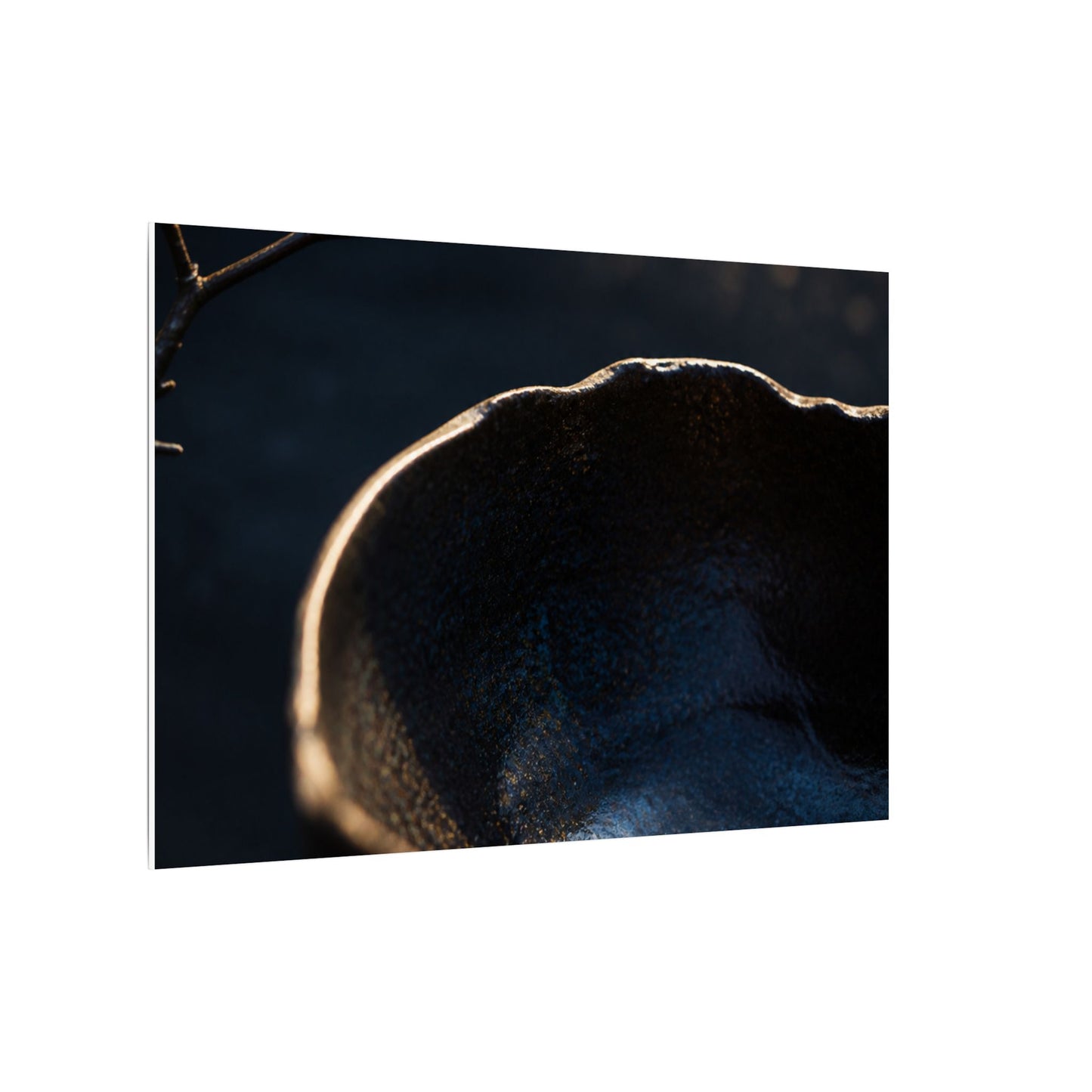 Ma Ceramic Bowl Canvas Art - Dark Japandi Shadow Zen