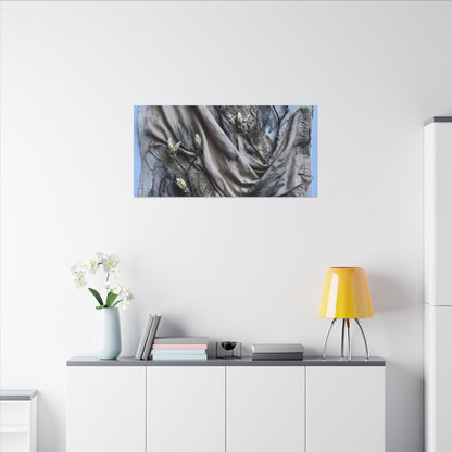 Japandi Silk Drape in Moonlight | Texture Canvas Art