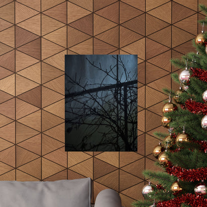 Shadow Play Winter Wall Art Print | Dark Japandi Luxurious Design