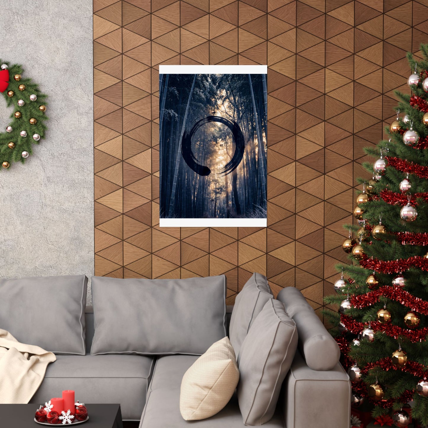 Golden Hour Bamboo Grove Wall Art Print - Zen Shibui