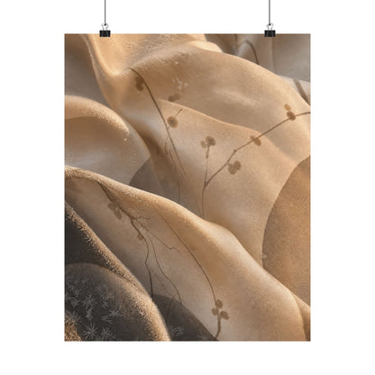 Silk Drape Winter Wall Art Print | Japandi Cozy Design