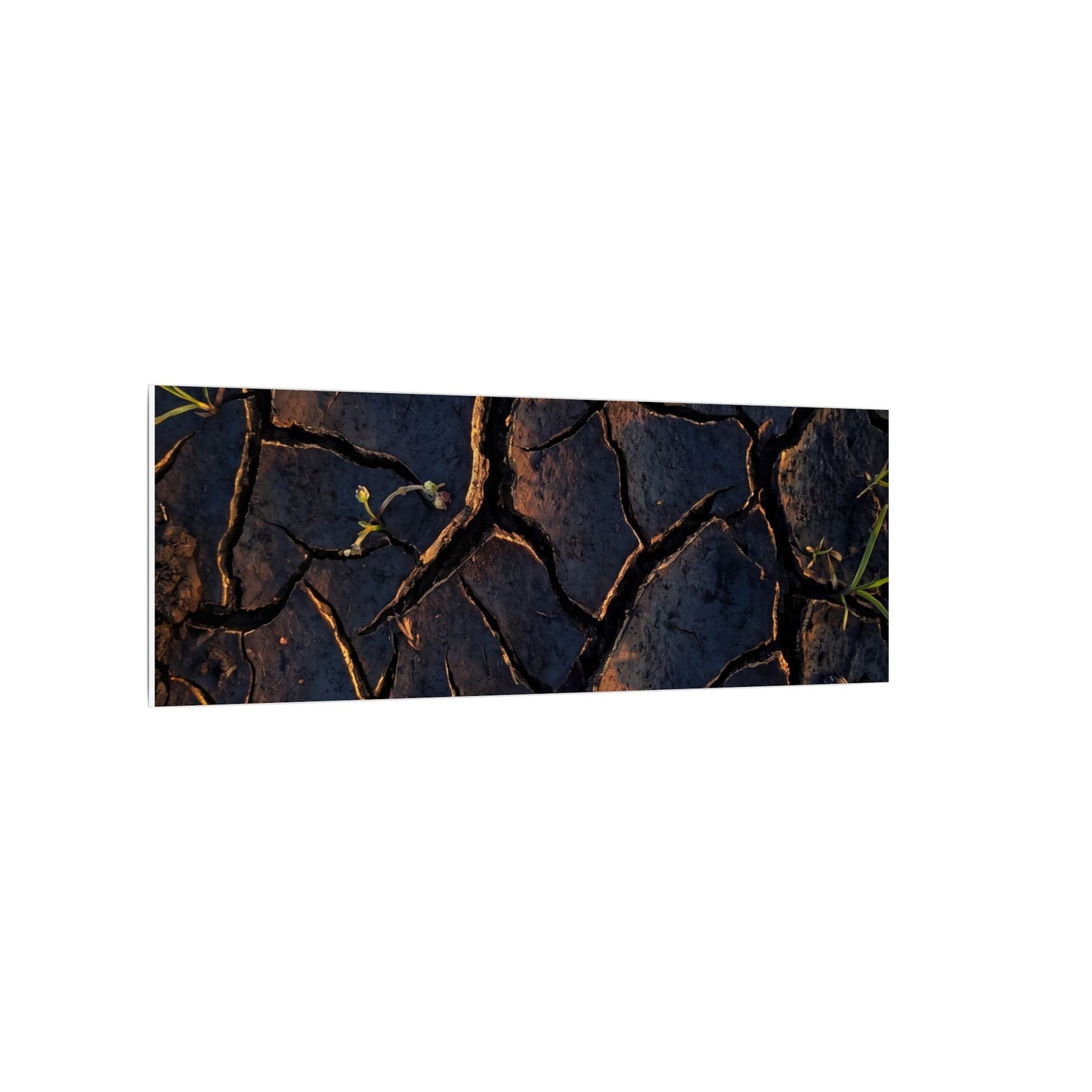 Cracked Earth Moody Minimal Canvas Art | Luxurious Dark Japandi Art