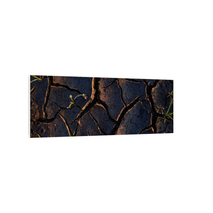 Cracked Earth Moody Minimal Canvas Art | Luxurious Dark Japandi Art