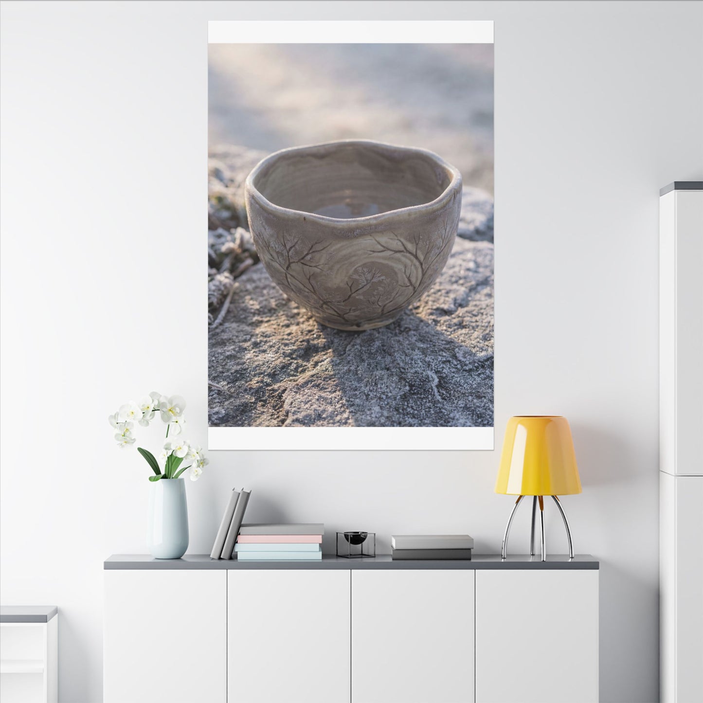 Seijaku Ceramic Bowl Canvas Art - Japandi Japanese Pattern