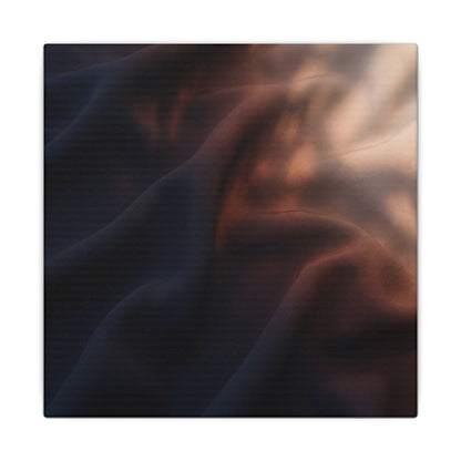 Dark Japandi Silk Drape in Dawn | Shadow Zen Canvas Art