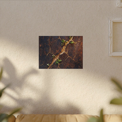 Rust Patina Spring Canvas Art | Kintsugi Resilient Design