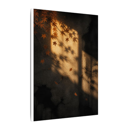 Shadow Play Canvas Art | Autumn Dark Japandi Charcoal Ink Art