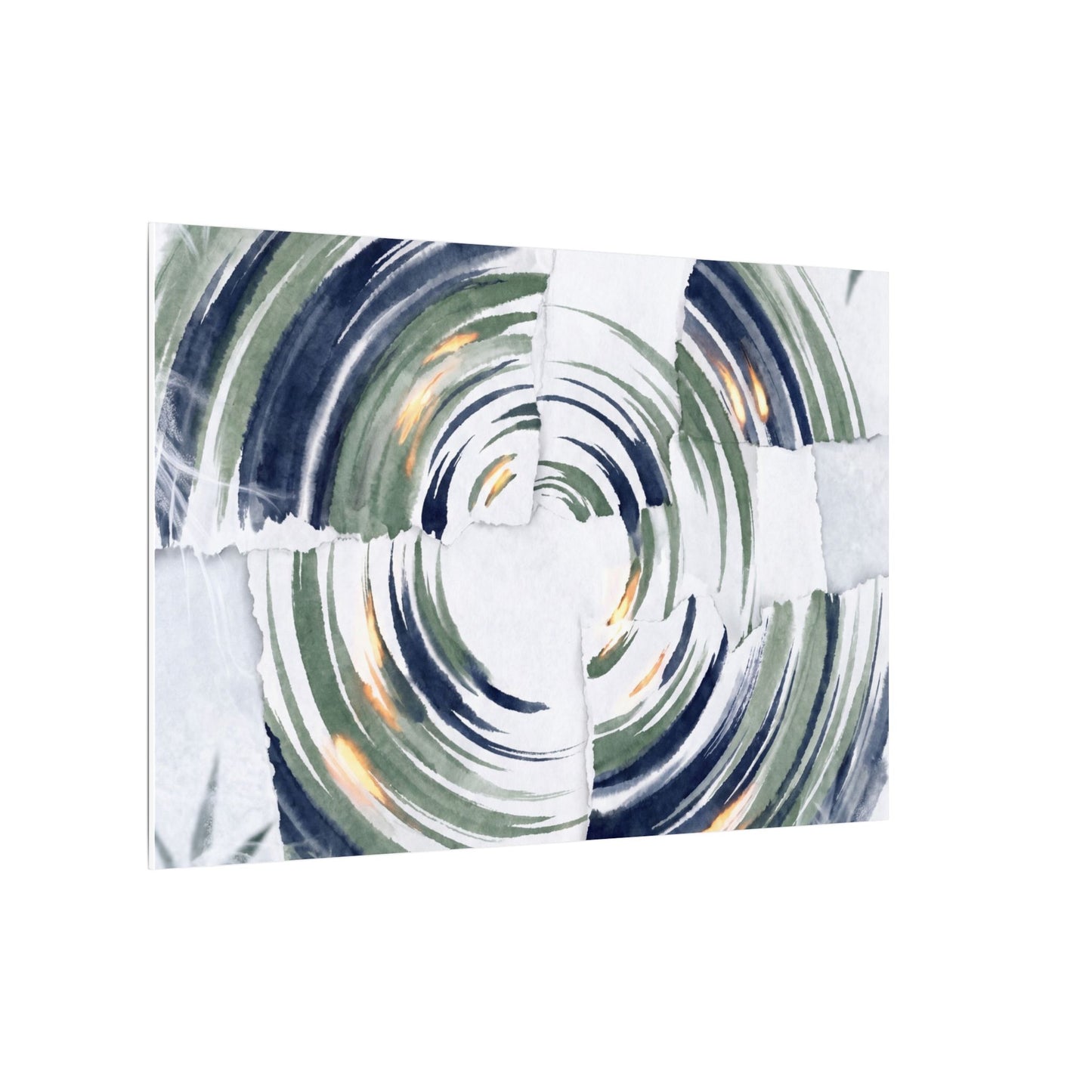 Winter Water Ripple Sumi E Canvas Art | Peaceful Decor