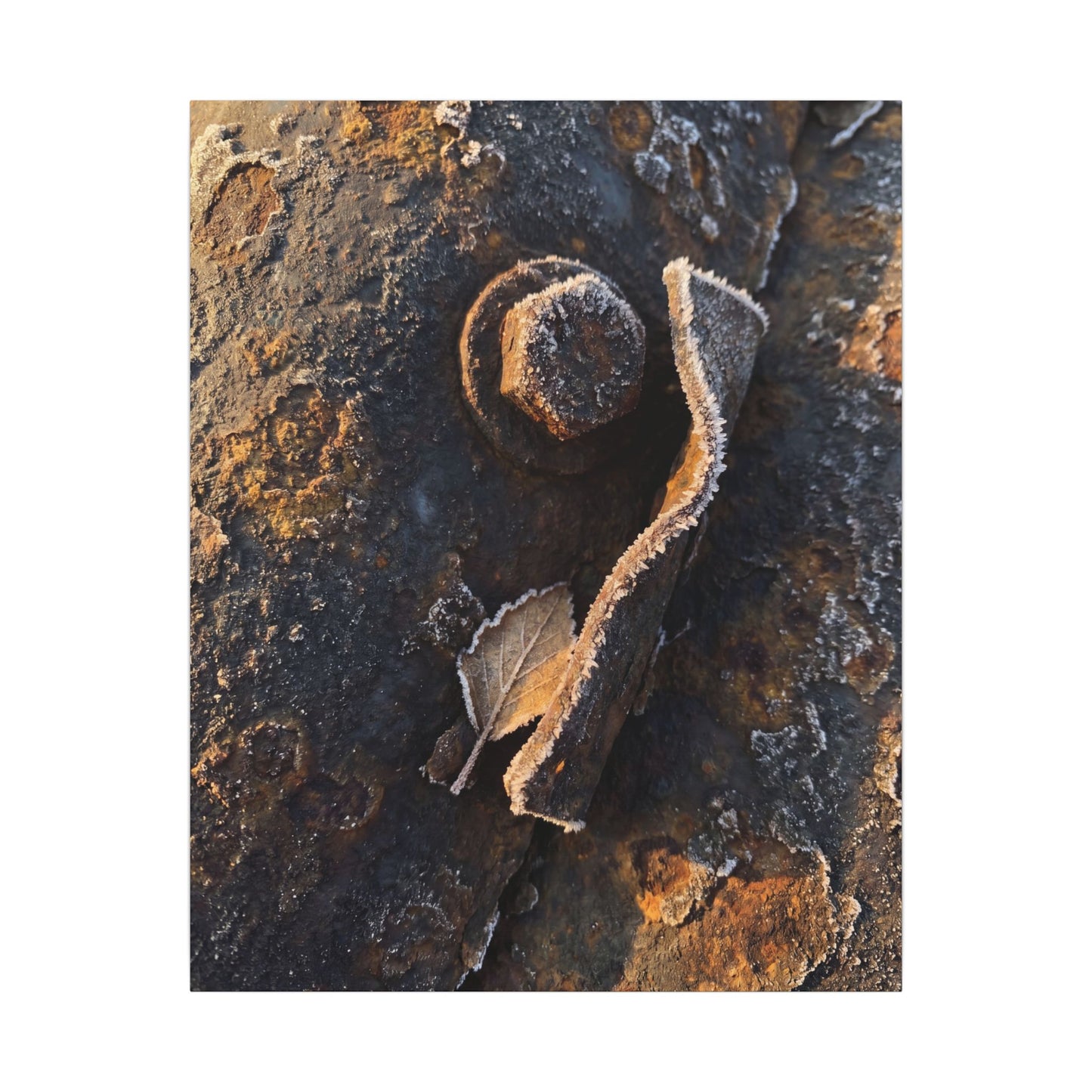 Moody Rust Patina Canvas Art - Moody Minimal Dark Japandi
