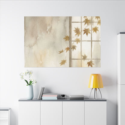 Warm Shoji Screen Canvas Art - Watercolor Japandi