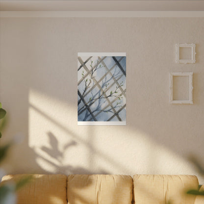 Shoji Screen Canvas Art | Spring Japandi Watercolor Art