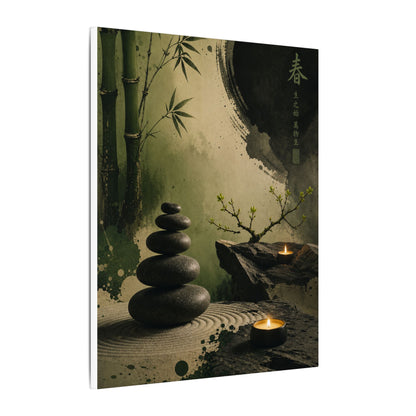 River Stones Spring Canvas Art | Zen Contemplative Design
