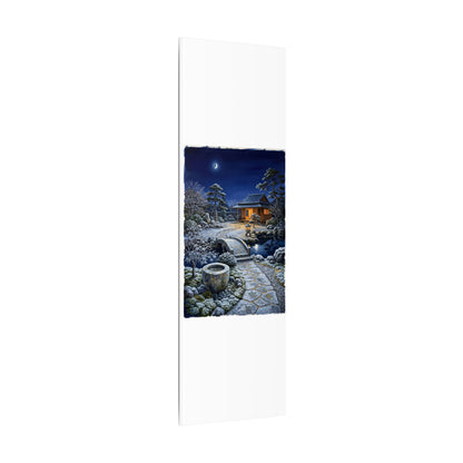 Moonlit Garden Winter Canvas Art | Kintsugi Artful Design
