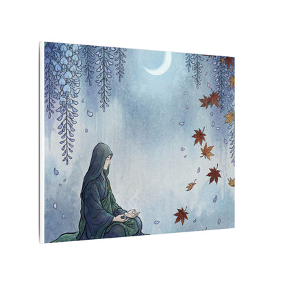 Zen Wisteria in Moonlight | Ukiyo E Inspired Canvas Art