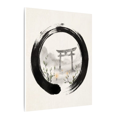 Spring Torii Gate Enso Canvas Art | Tranquil Decor