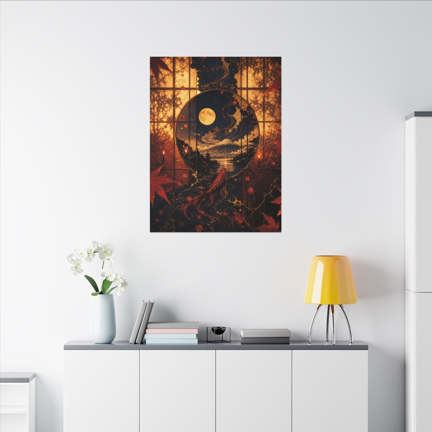 Beautiful Shoji Screen Canvas Art - Gold Vein Kintsugi