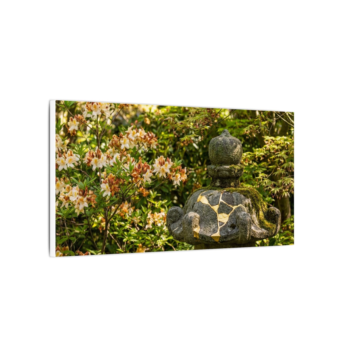 Spring Stone Lantern Gold Repair Canvas Art | Beautiful Decor