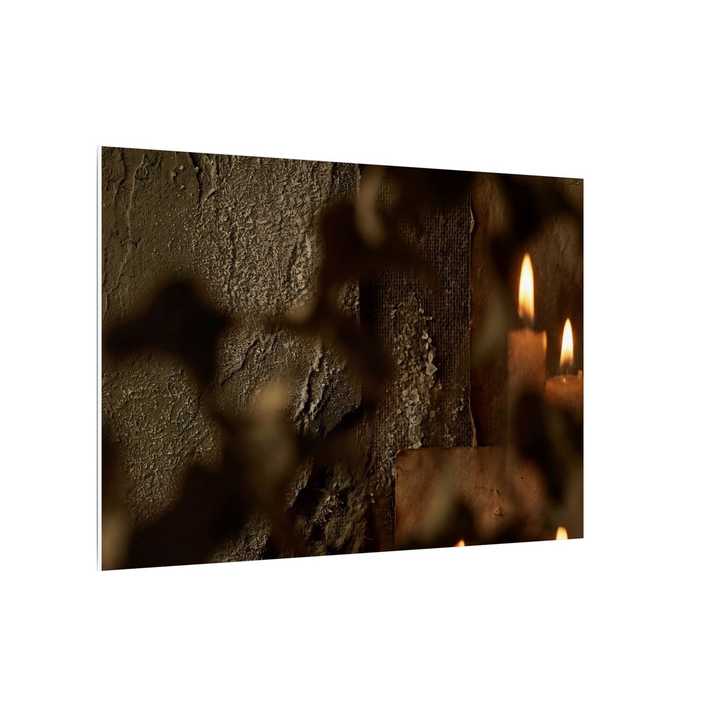Shadow Play Dark Texture Canvas Art | Moody Dark Japandi Art