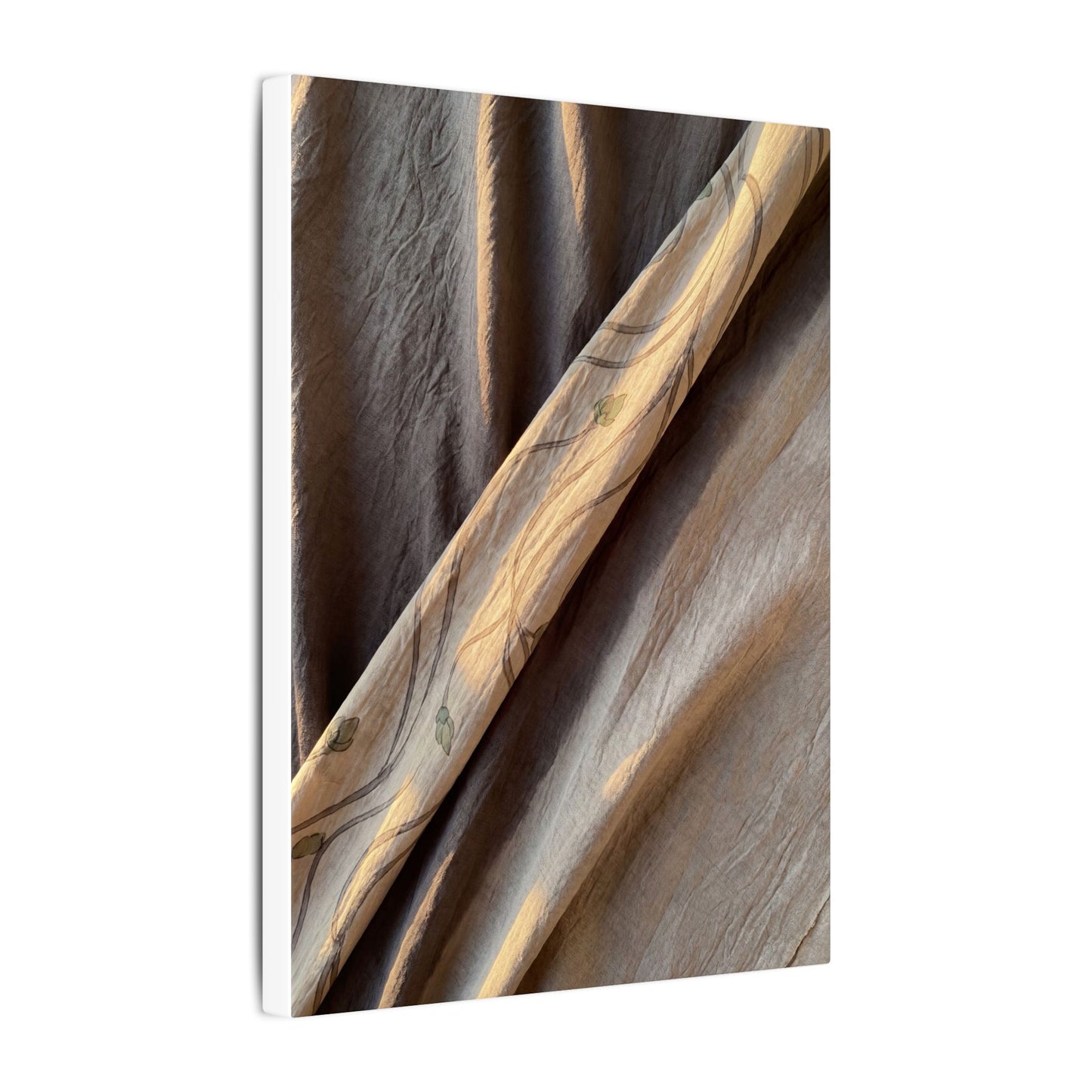 Warm Silk Drape Canvas Art - Japanese Pattern Japandi