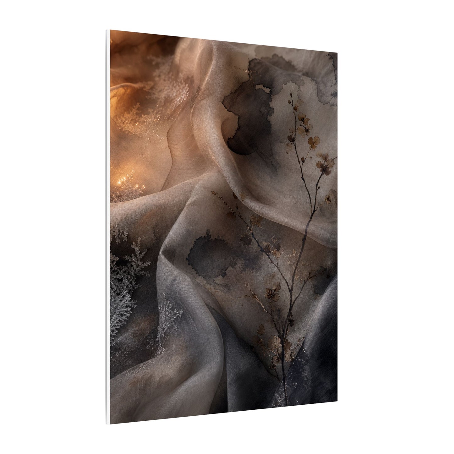 Japandi Silk Drape in Candlelight | Watercolor Canvas Art