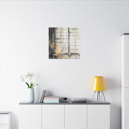 Shoji Screen Canvas Art | Spring Japandi Watercolor Art